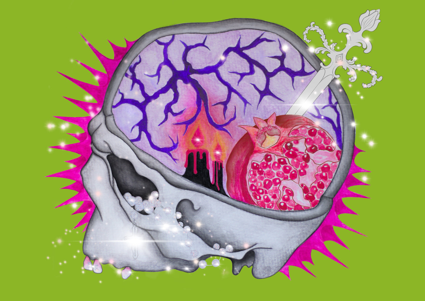 Brain on love-Anatomical Art Print