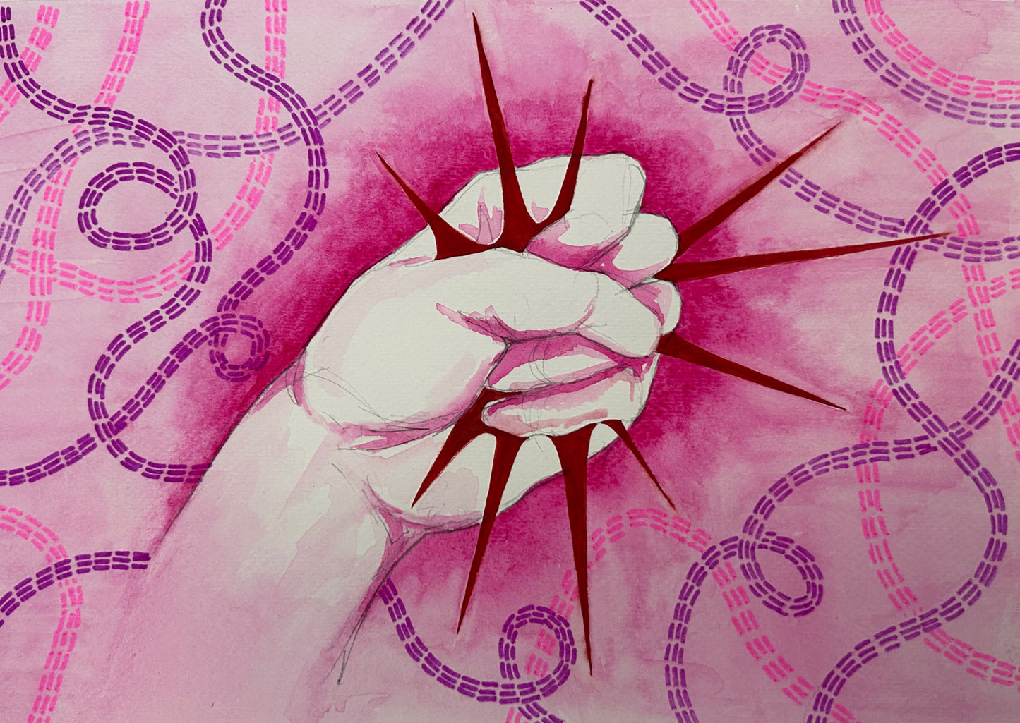 Painful fist-Art Print