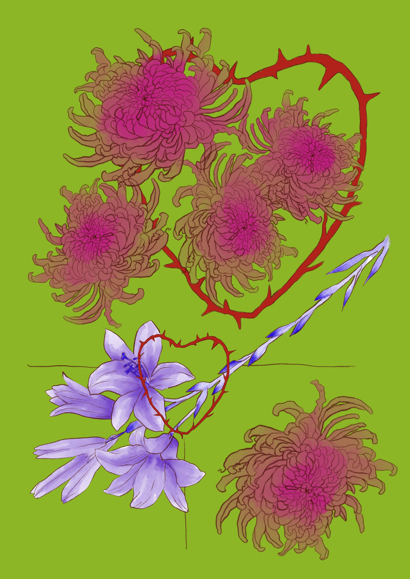Thorns of peonies-Art Print